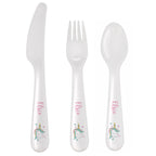 Personalised Baby Unicorn Plastic Cutlery | Mealtime Essentials