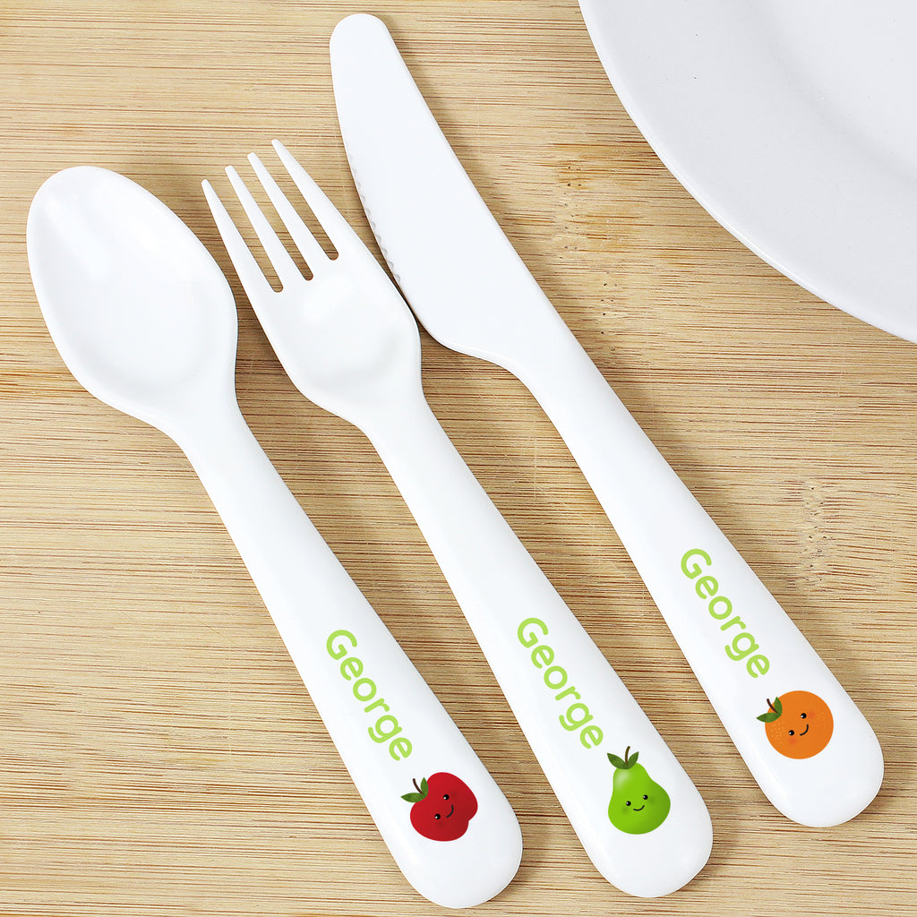 Personalised Healthy Eating Plastic Cutlery | Mealtime Essentials | Inspired Creative Gifts