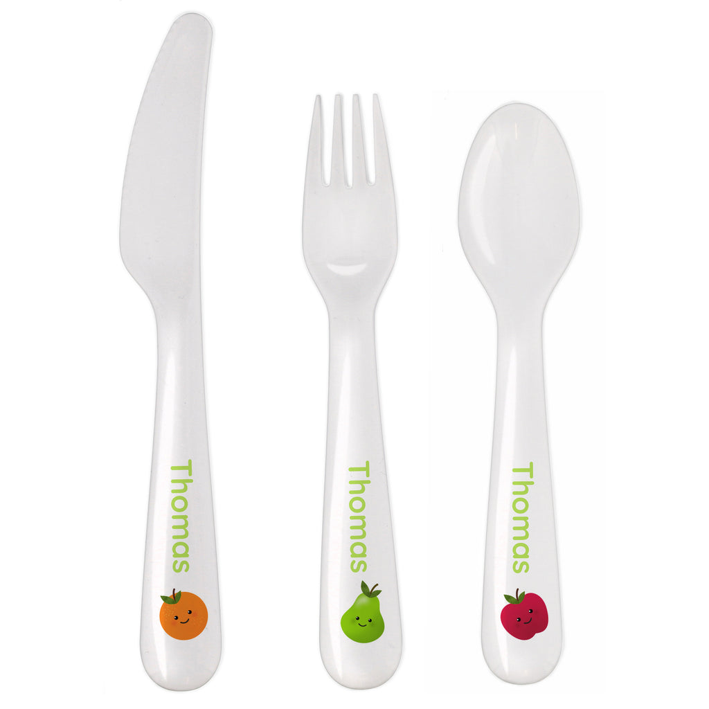 Personalised Healthy Eating Plastic Cutlery | Mealtime Essentials | Inspired Creative Gifts
