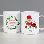Personalised Christmas Toadstool Santa Plastic Mug for Christmas