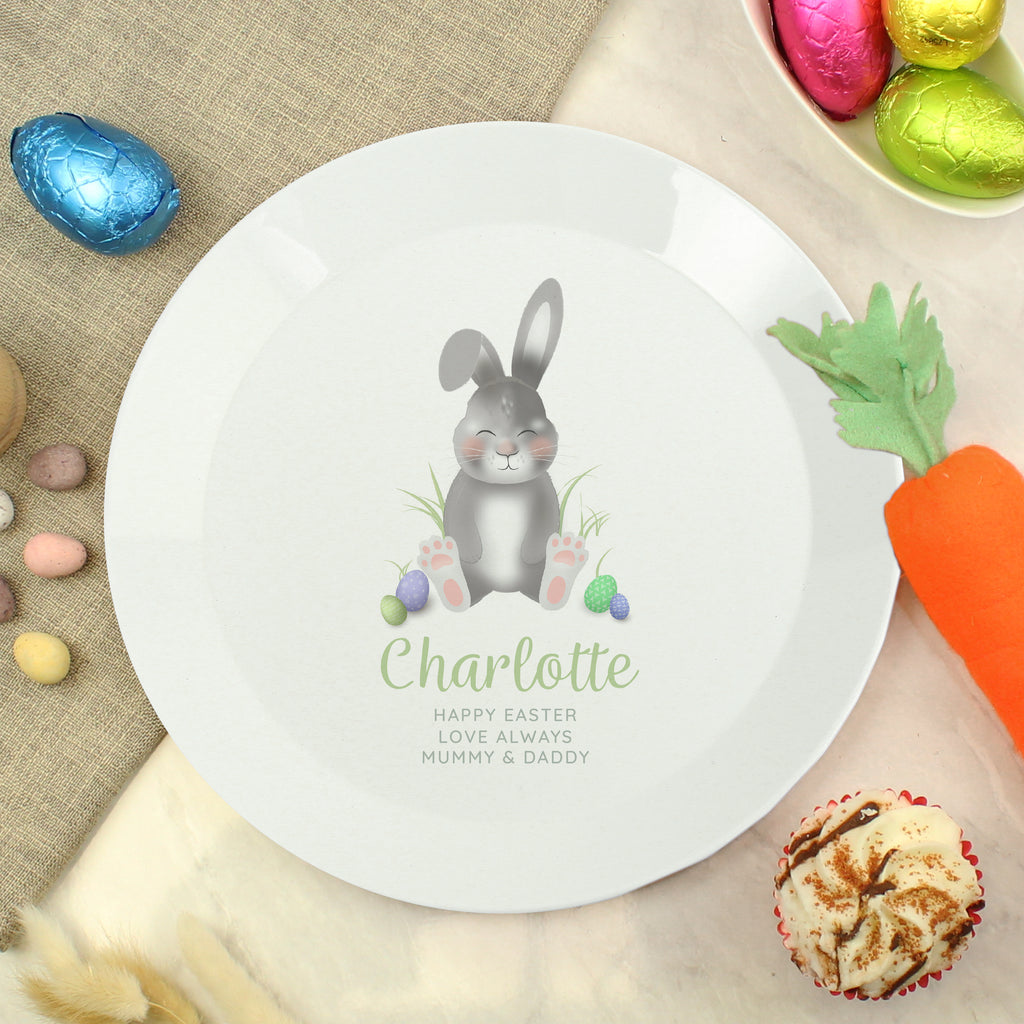 Personalised Easter Bunny Plastic Plate for Easter