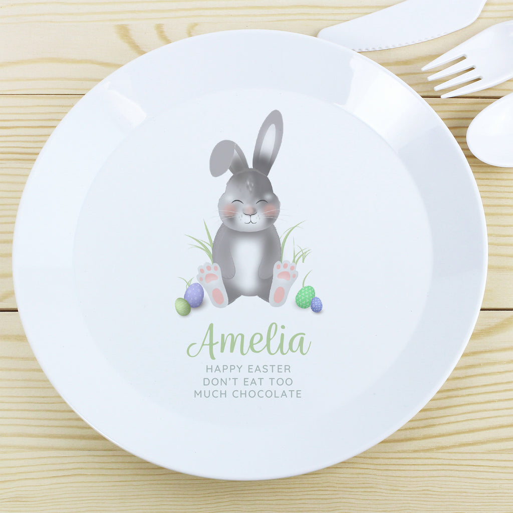 Personalised Easter Bunny Plastic Plate for Easter