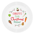 Personalised 'First Christmas Dinner' Plastic Plate for Christmas