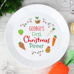 Personalised 'First Christmas Dinner' Plastic Plate for Christmas