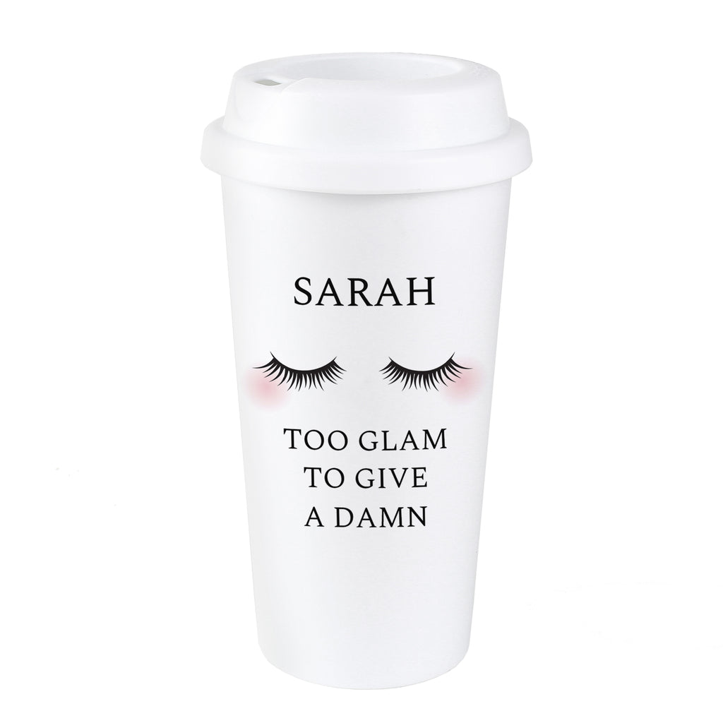 Personalised Eyelashes Insulated Reusable Eco Travel Cup - Inspired Creative Gifts