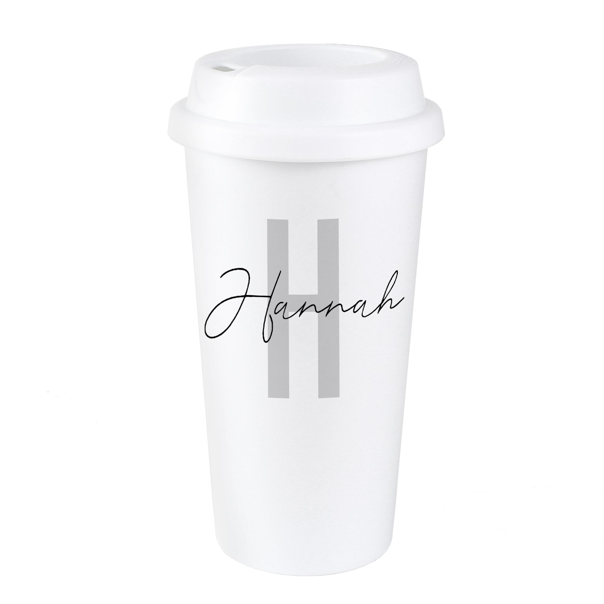 Personalised Initial & Name Insulated Reusable Eco Travel Cup - Inspired Creative Gifts