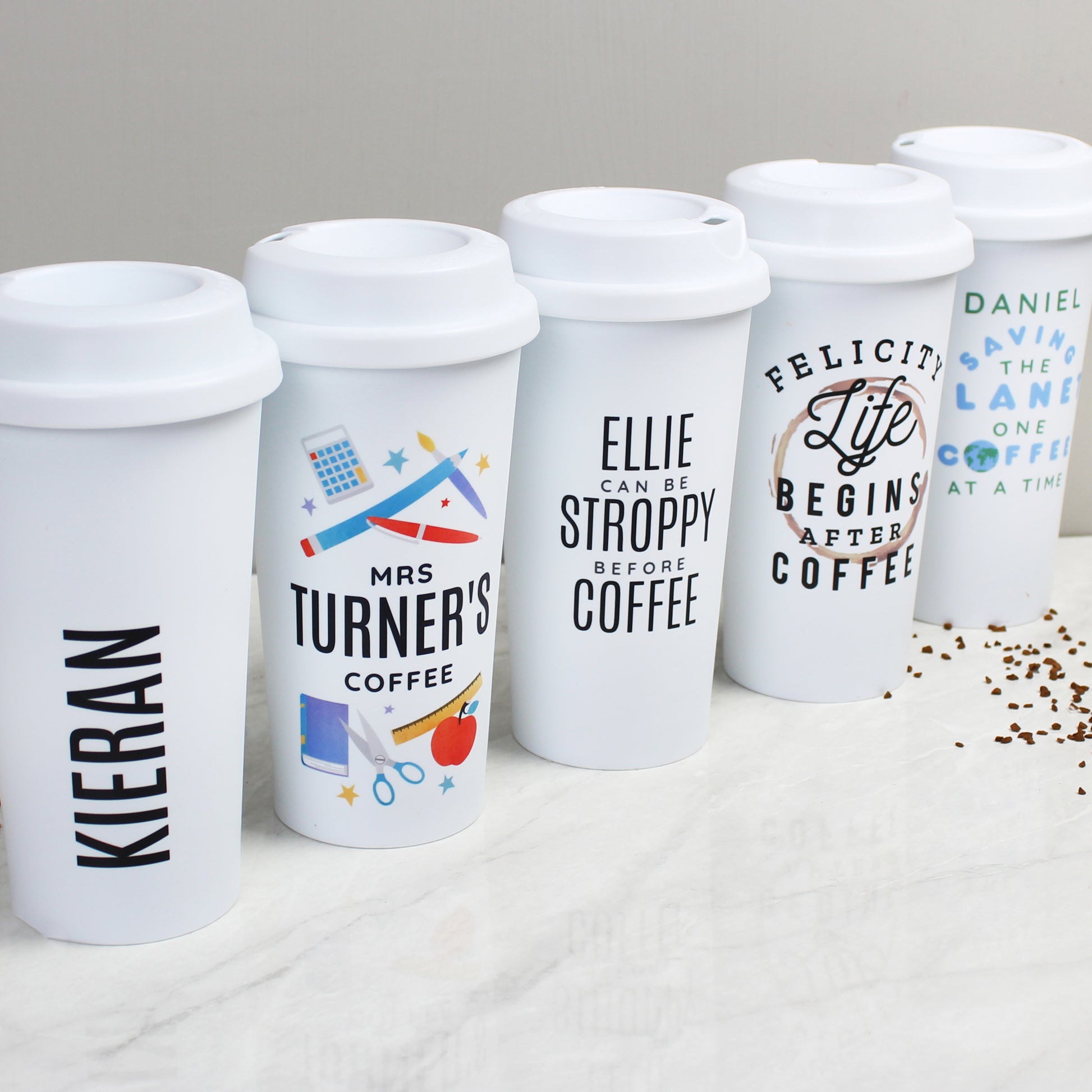 Personalised 'Life Begins After Coffee' Insulated Reusable Eco Travel Cup - Inspired Creative Gifts