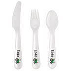 Personalised Tractor 3 Piece Plastic Cutlery Set | Mealtime Essentials | Christening Gift