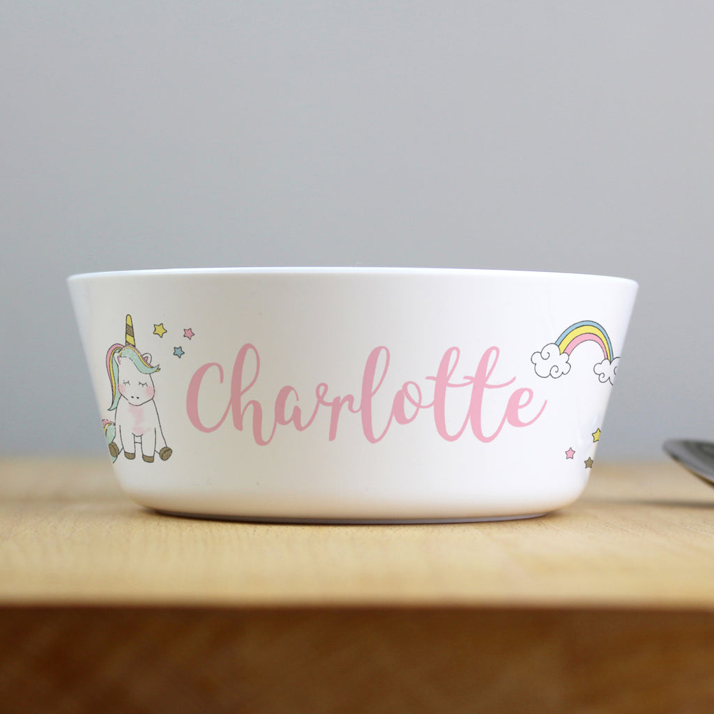Personalised Baby Unicorn Plastic Bowl | Mealtime Essentials