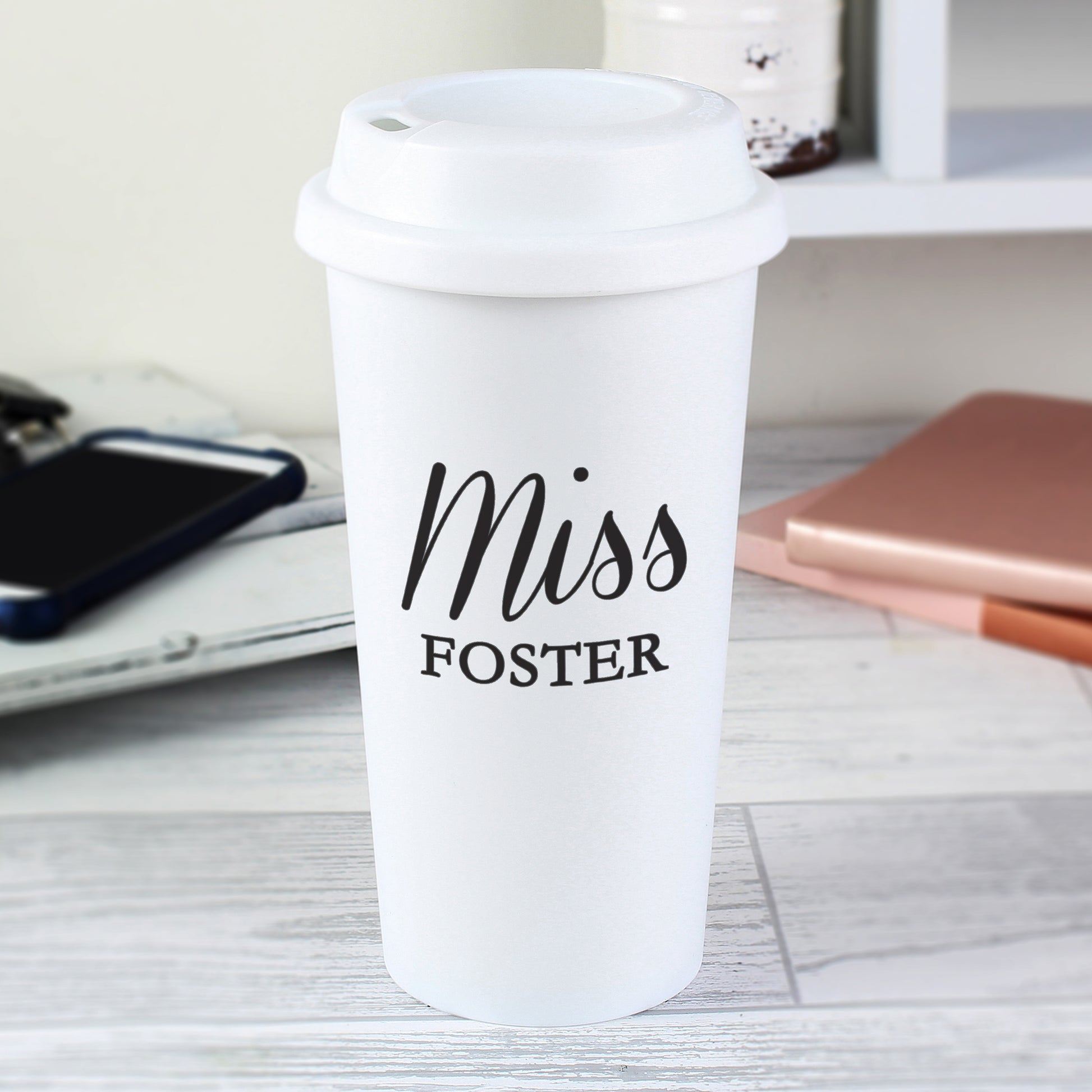 Personalised Free Text Insulated Reusable Eco Travel Cup - Inspired Creative Gifts