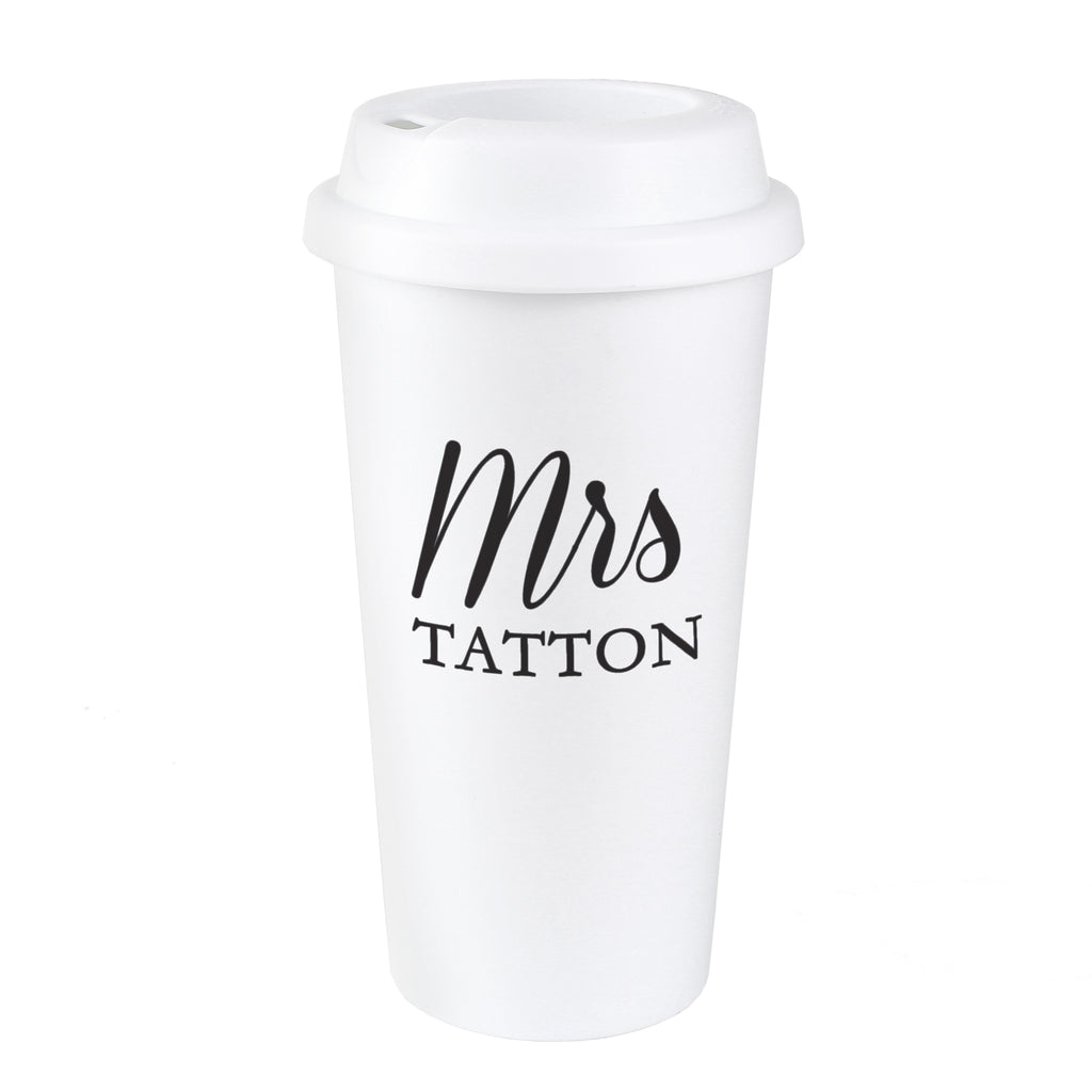 Personalised Free Text Insulated Reusable Eco Travel Cup - Travel Mug - Inspired Creative Gifts