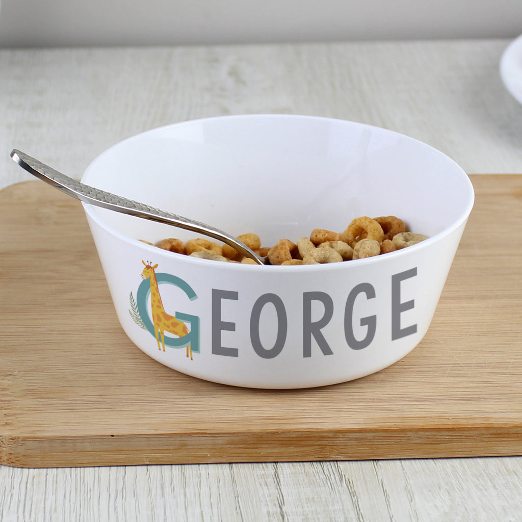Personalised Animal Alphabet Plastic Bowl | Mealtime Essentials | Inspired Creative Gifts