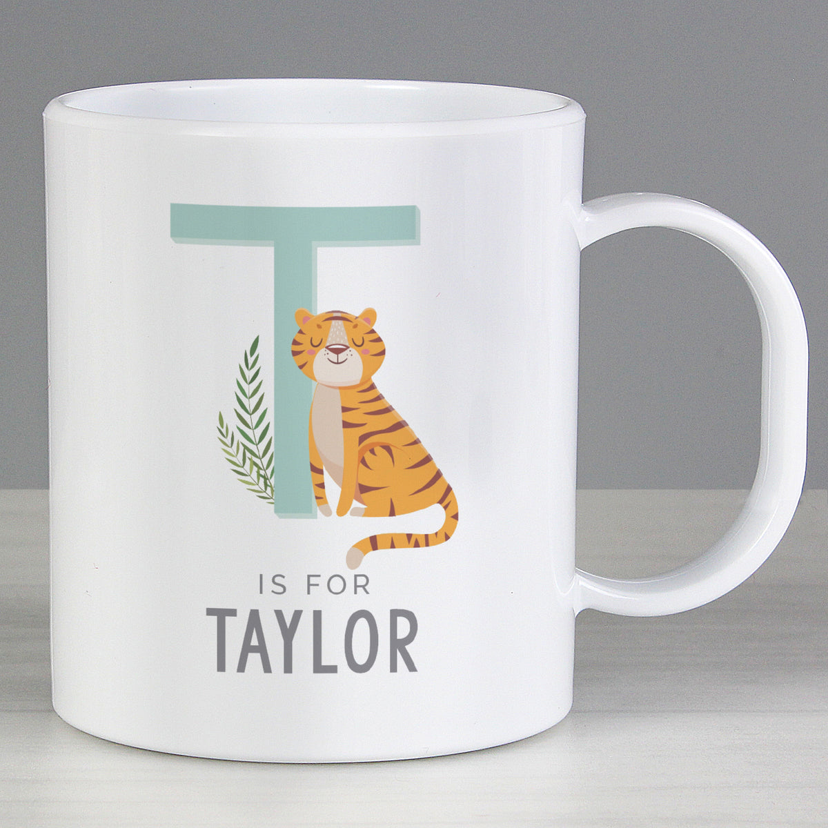 Personalised Animal Alphabet Plastic Mug for Christmas