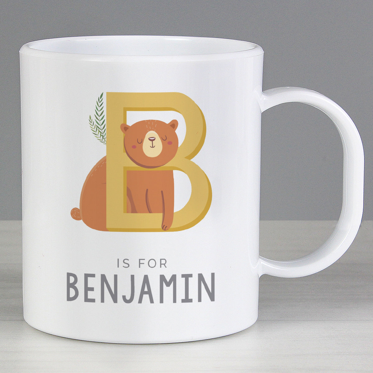 Personalised Animal Alphabet Plastic Mug for Christmas