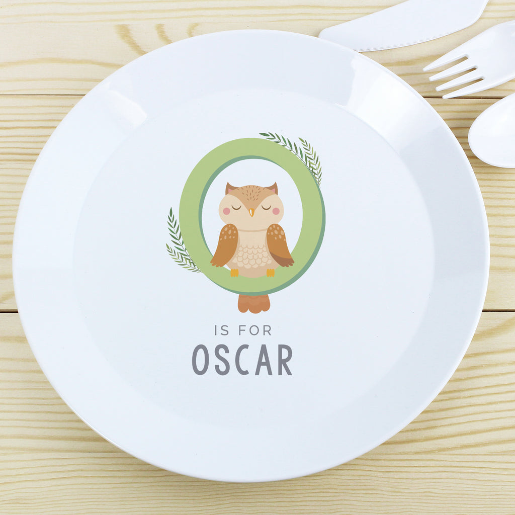 Personalised Animal Alphabet Plastic Plate | Christmas Gift