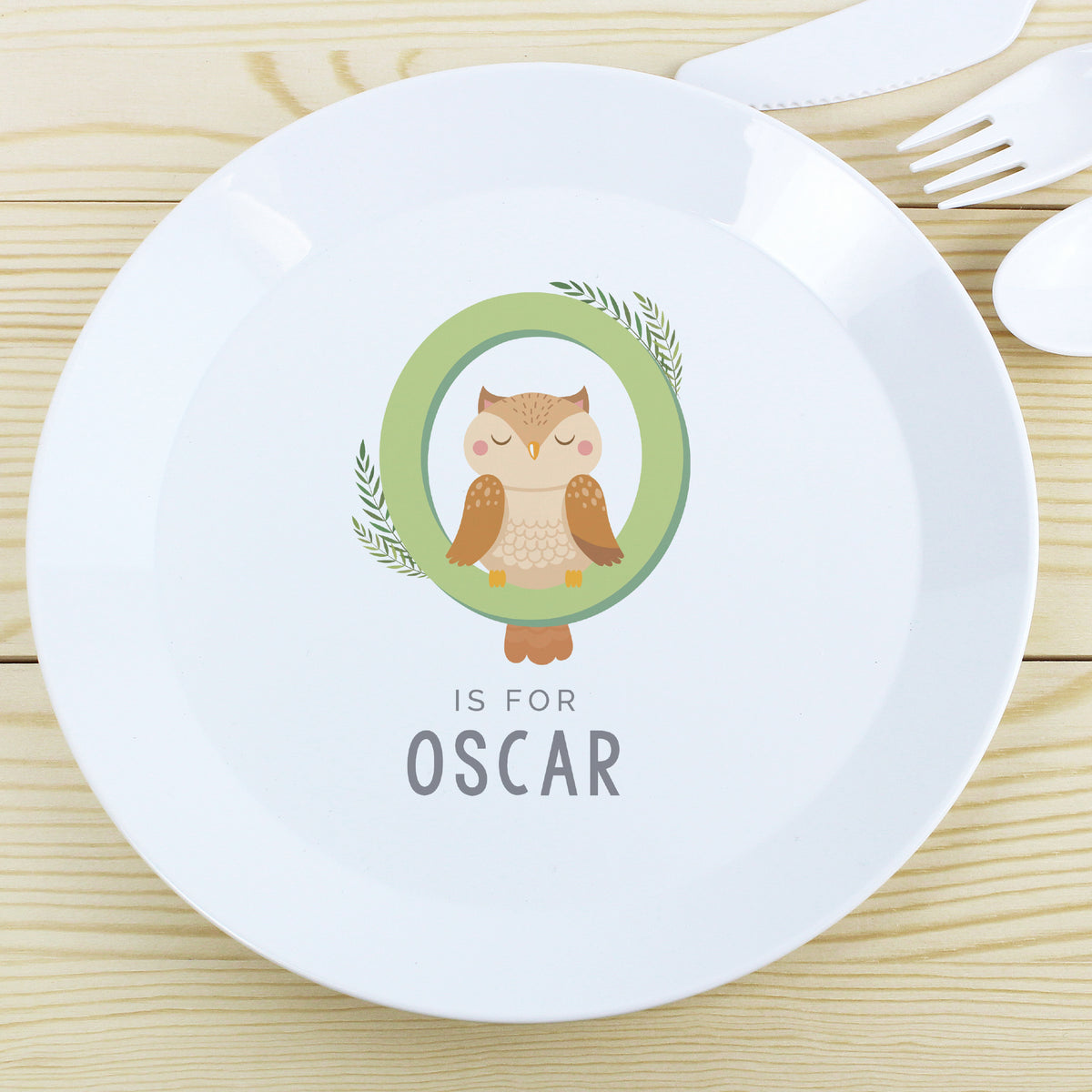 Personalised Animal Alphabet Plastic Plate | Christmas Gift