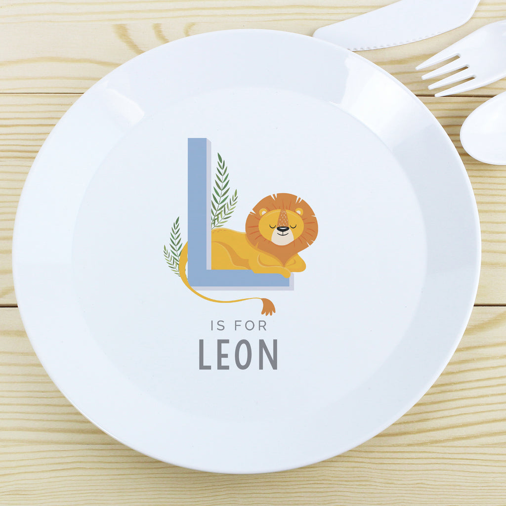 Personalised Animal Alphabet Plastic Plate | Christmas Gift