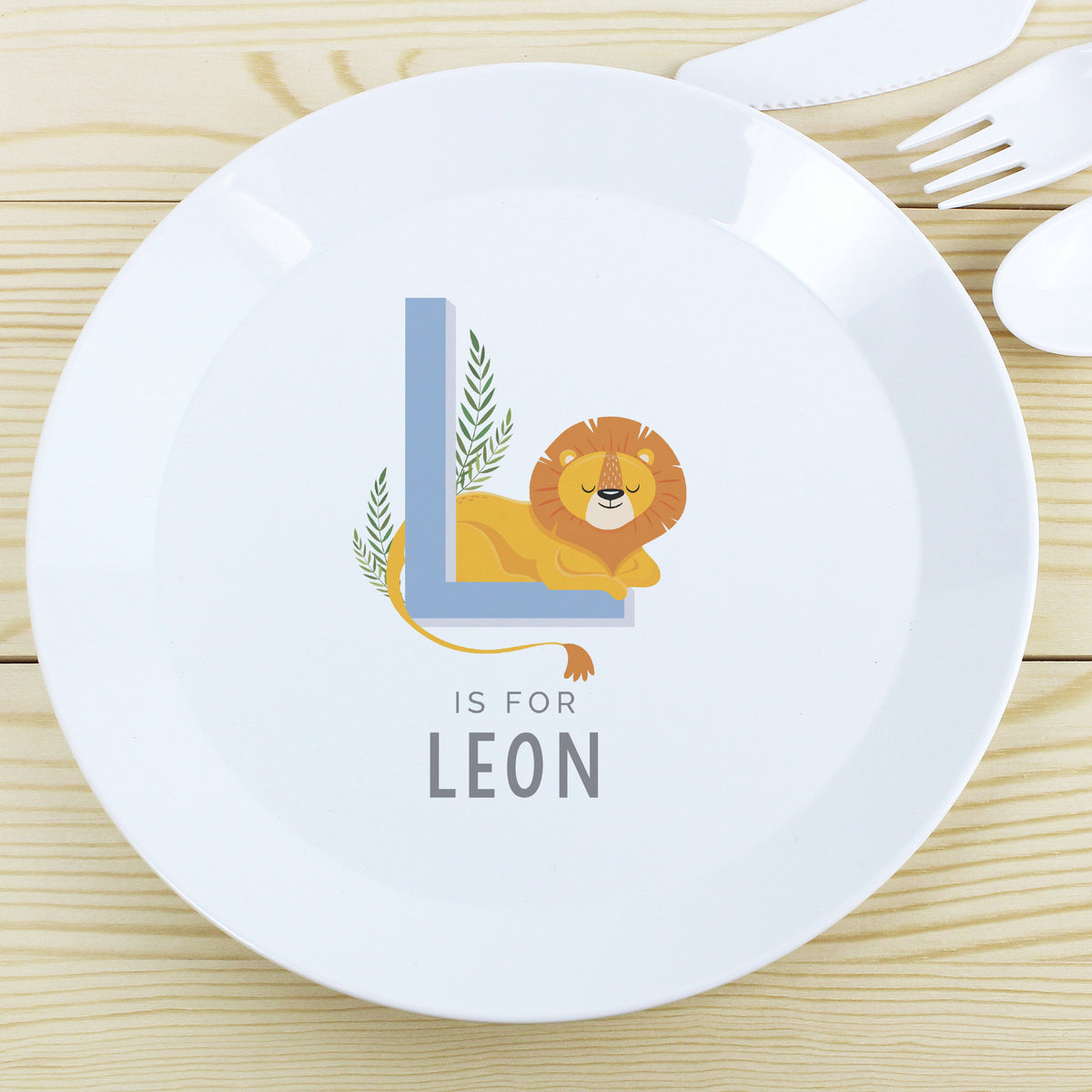 Personalised Animal Alphabet Plastic Plate | Christmas Gift