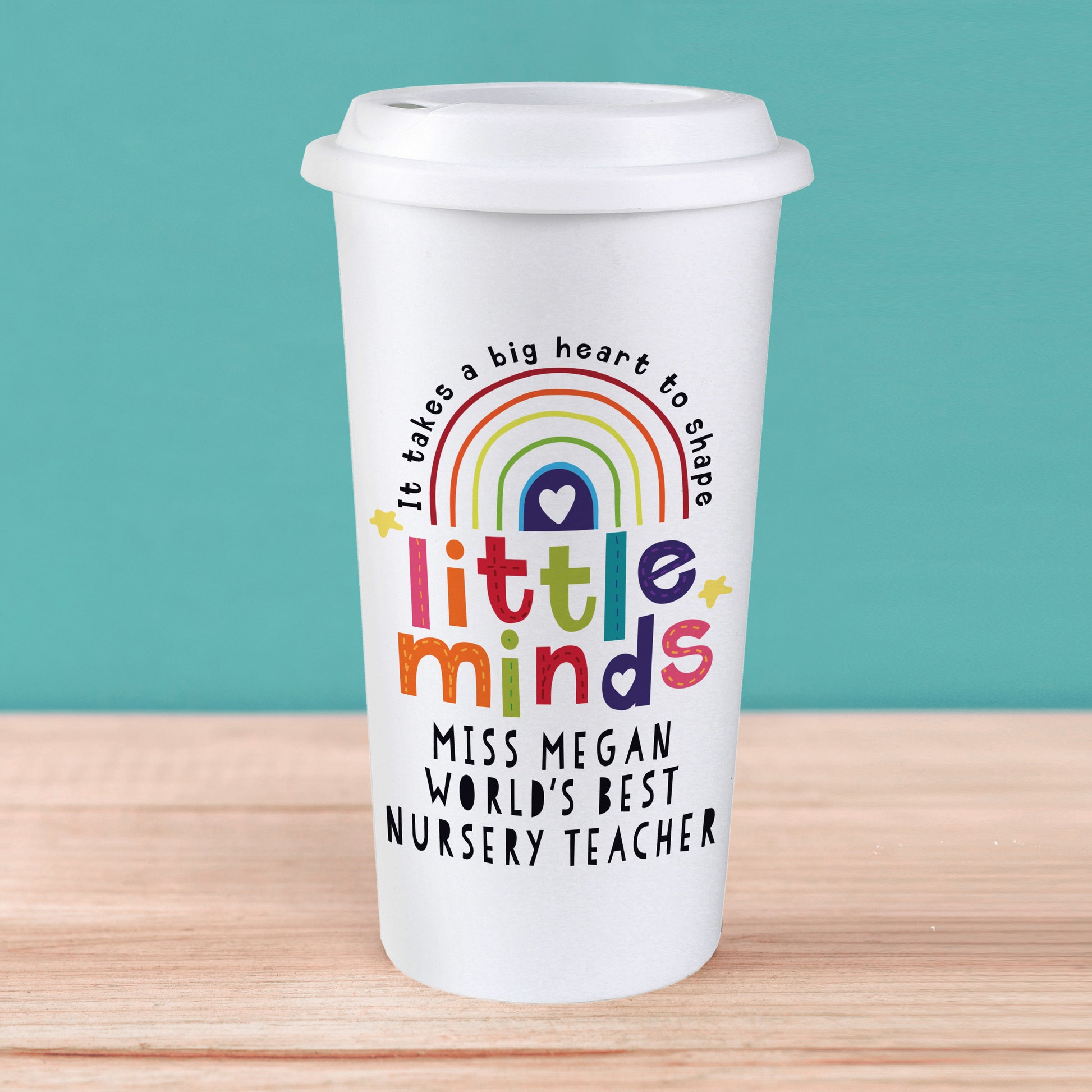 Personalised Shape Little Minds Travel Mug - Inspired Creative Gifts