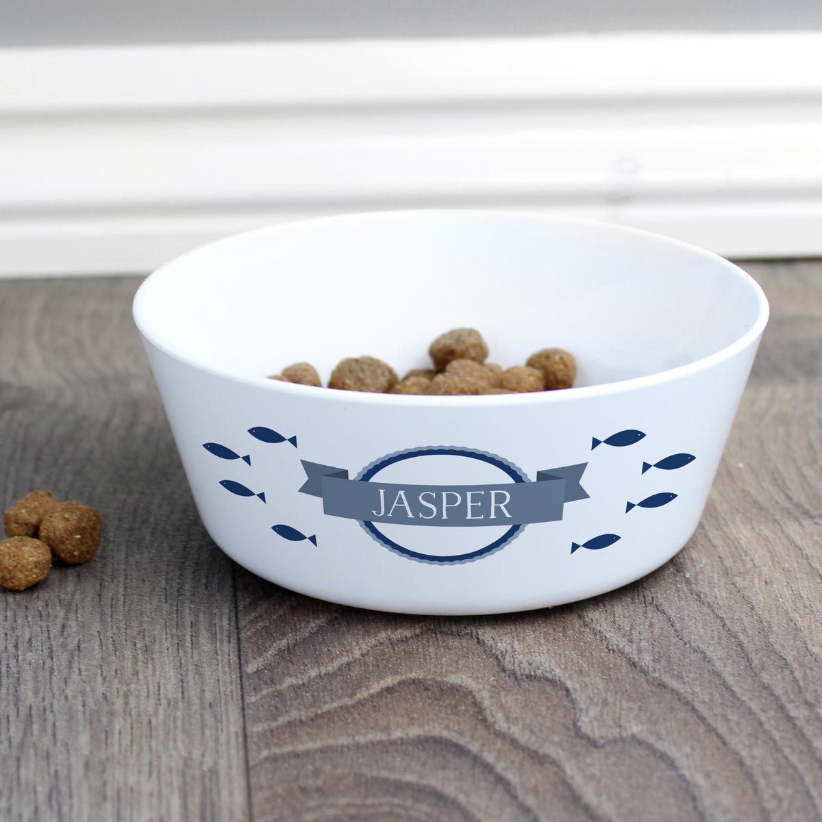 Personalised Fish Plastic Cat Bowl for Christmas