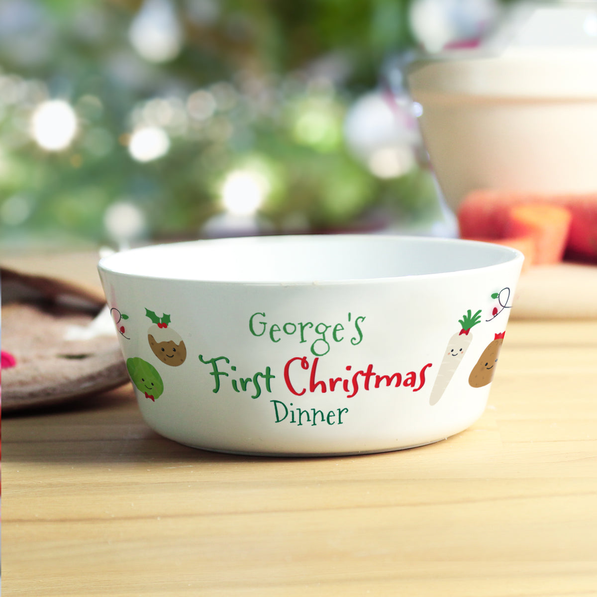 Personalised 1st Christmas Dinner Plastic Bowl | Mealtime Essentials