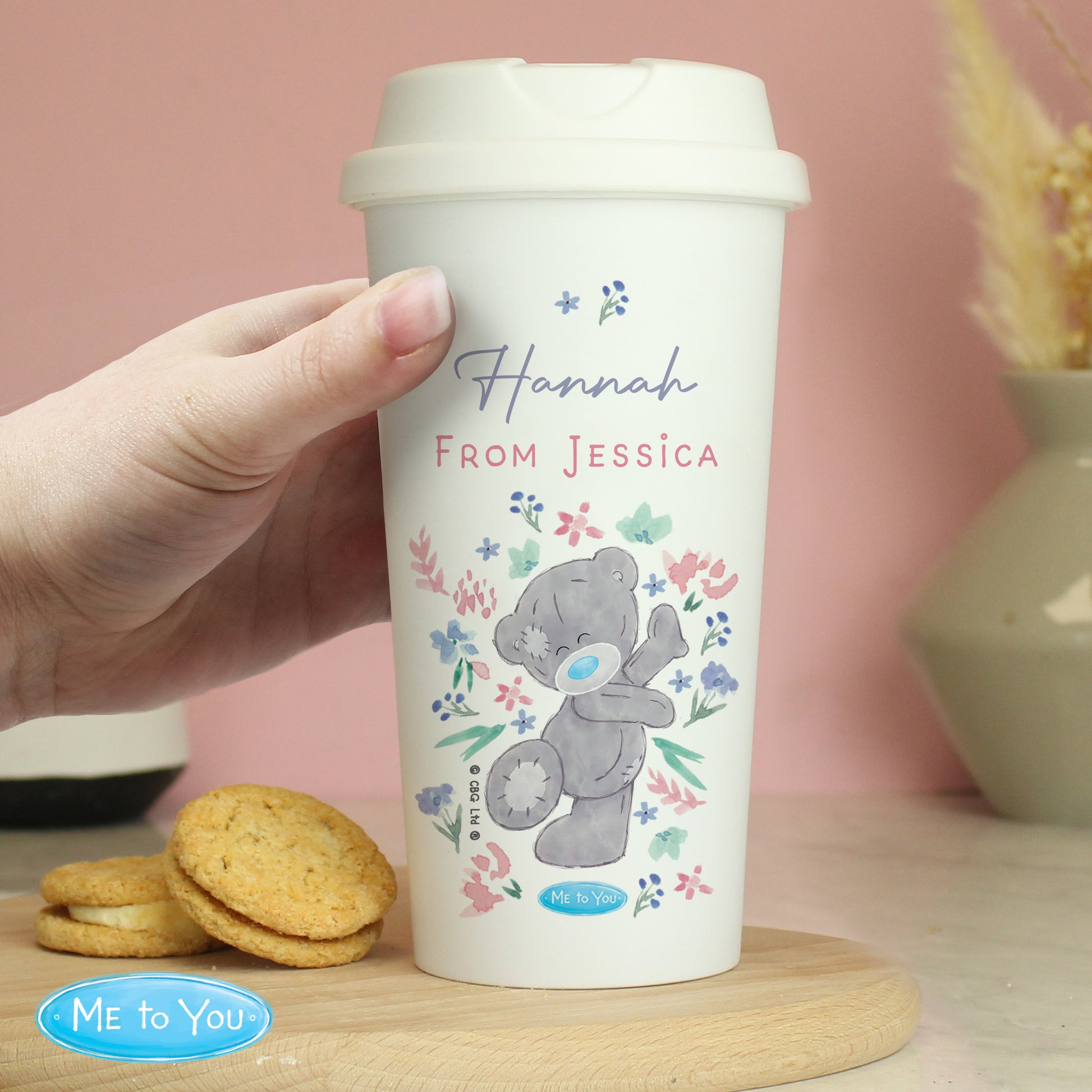 Personalised Me To You Floral Insulated Reusable Eco Travel Cup - Inspired Creative Gifts