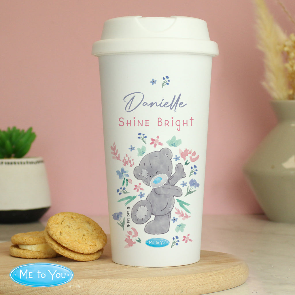 Personalised Me To You Floral Insulated Reusable Eco Travel Cup - Inspired Creative Gifts