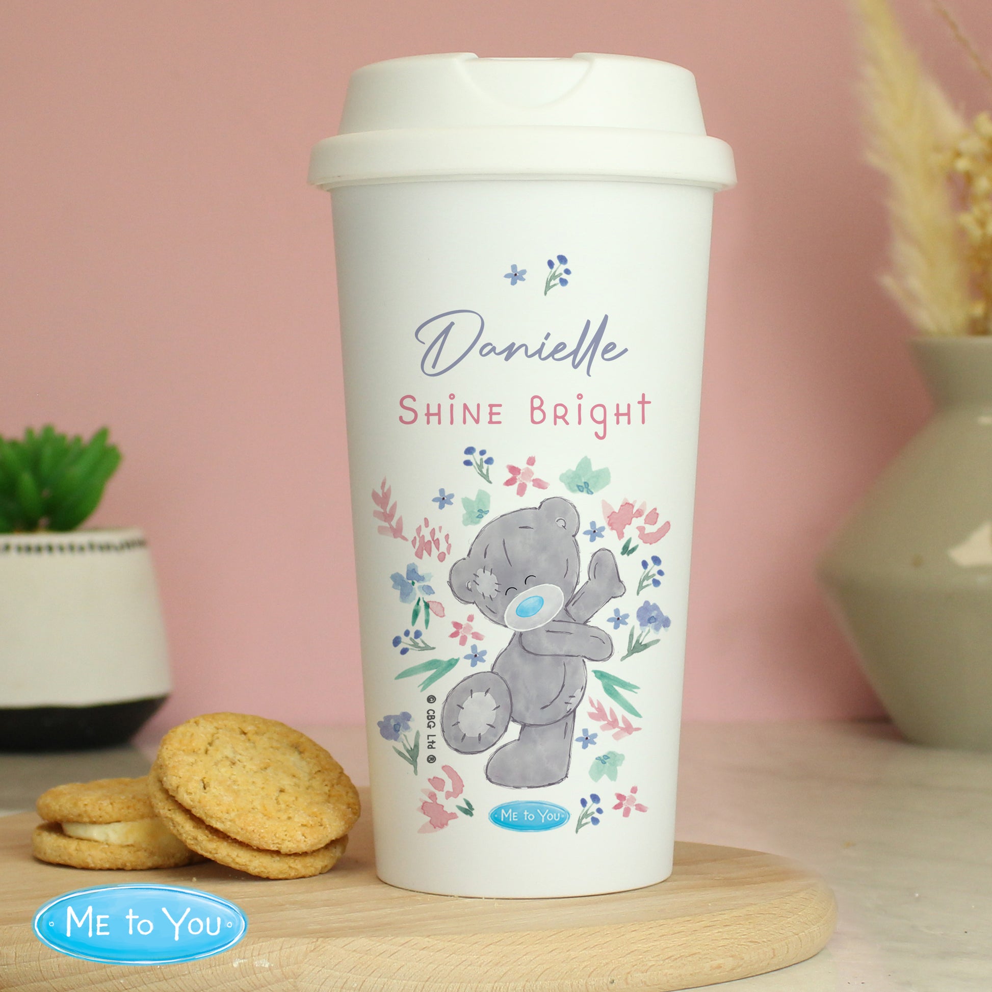 Personalised Me To You Floral Insulated Reusable Eco Travel Cup - Inspired Creative Gifts