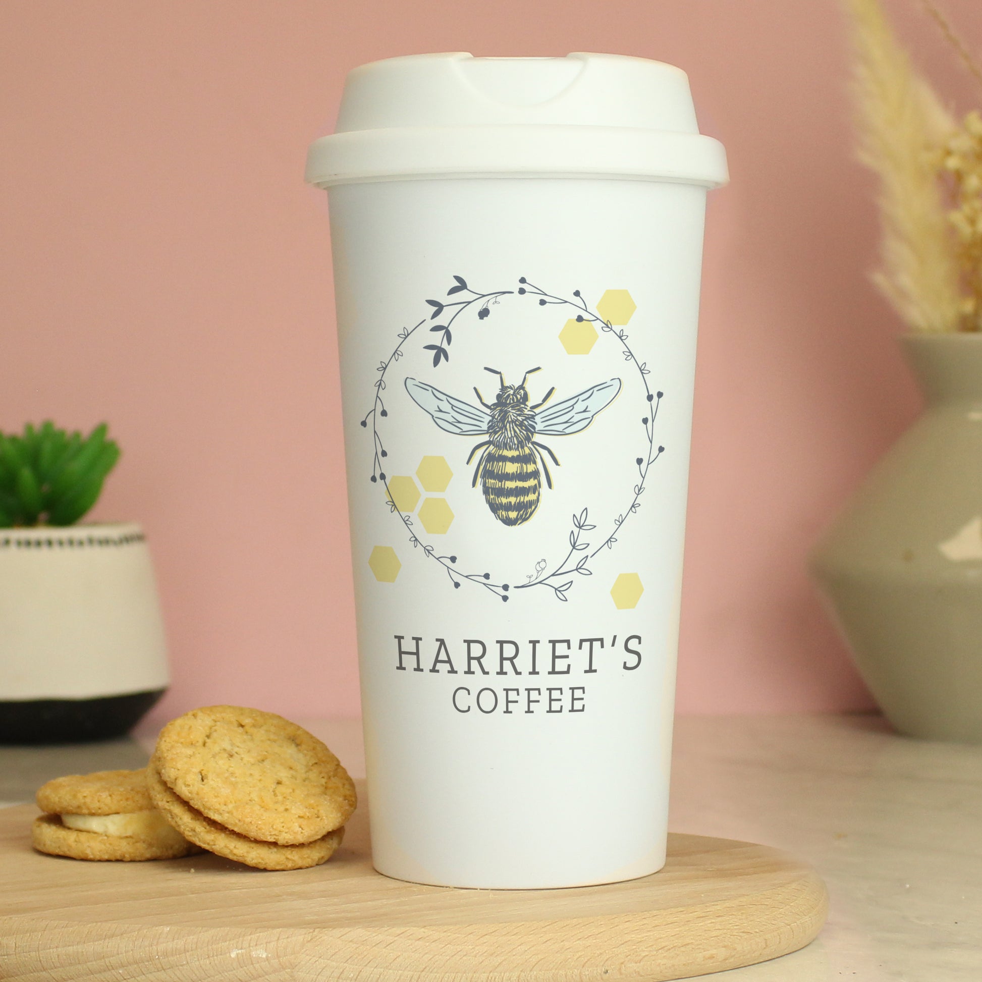 Personalised Bee Insulated Travel Cup - Inspired Creative Gifts