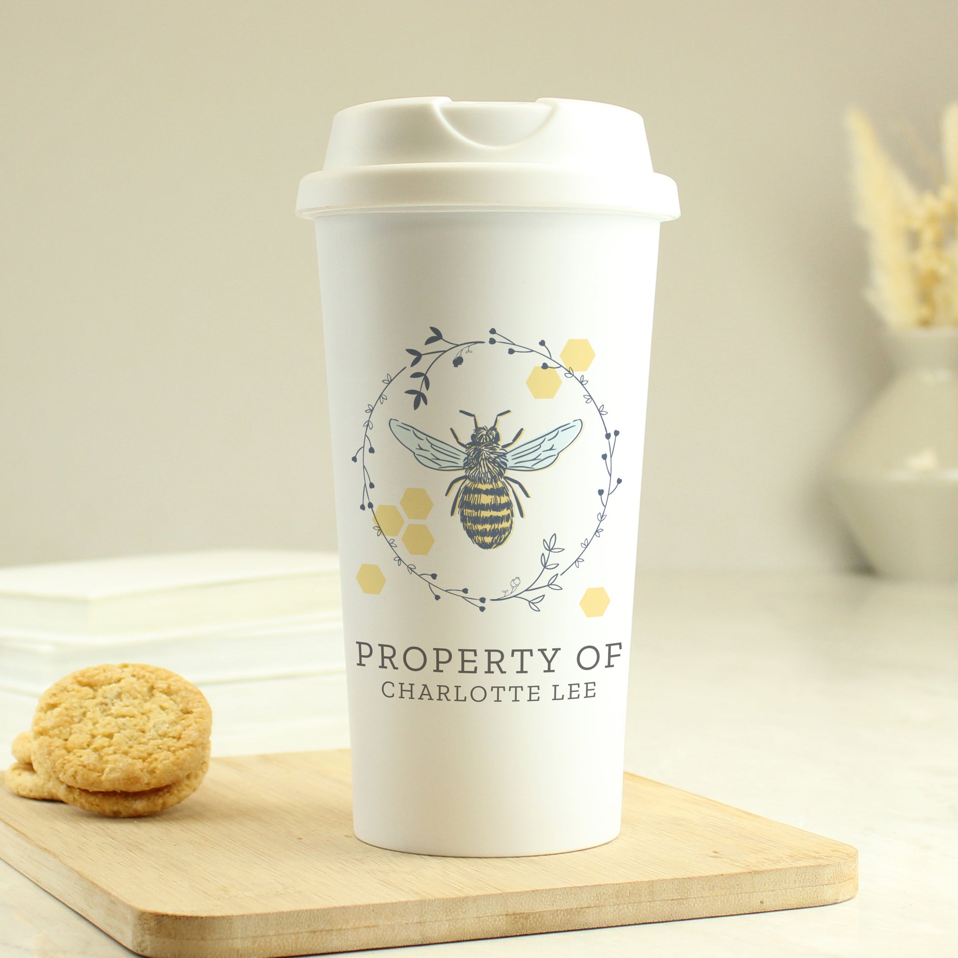 Personalised Bee Insulated Travel Cup - Inspired Creative Gifts