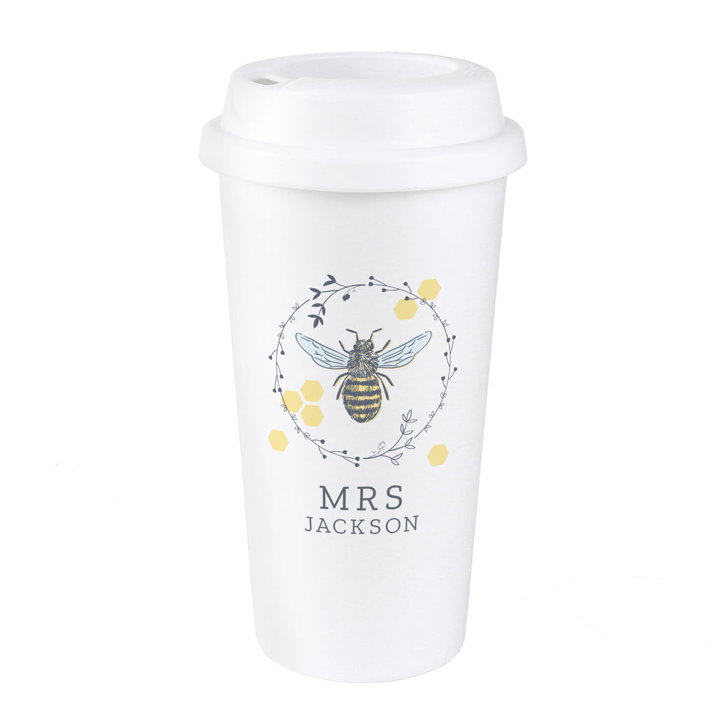 Personalised Bee Insulated Travel Cup - Travel Mug - Inspired Creative Gifts