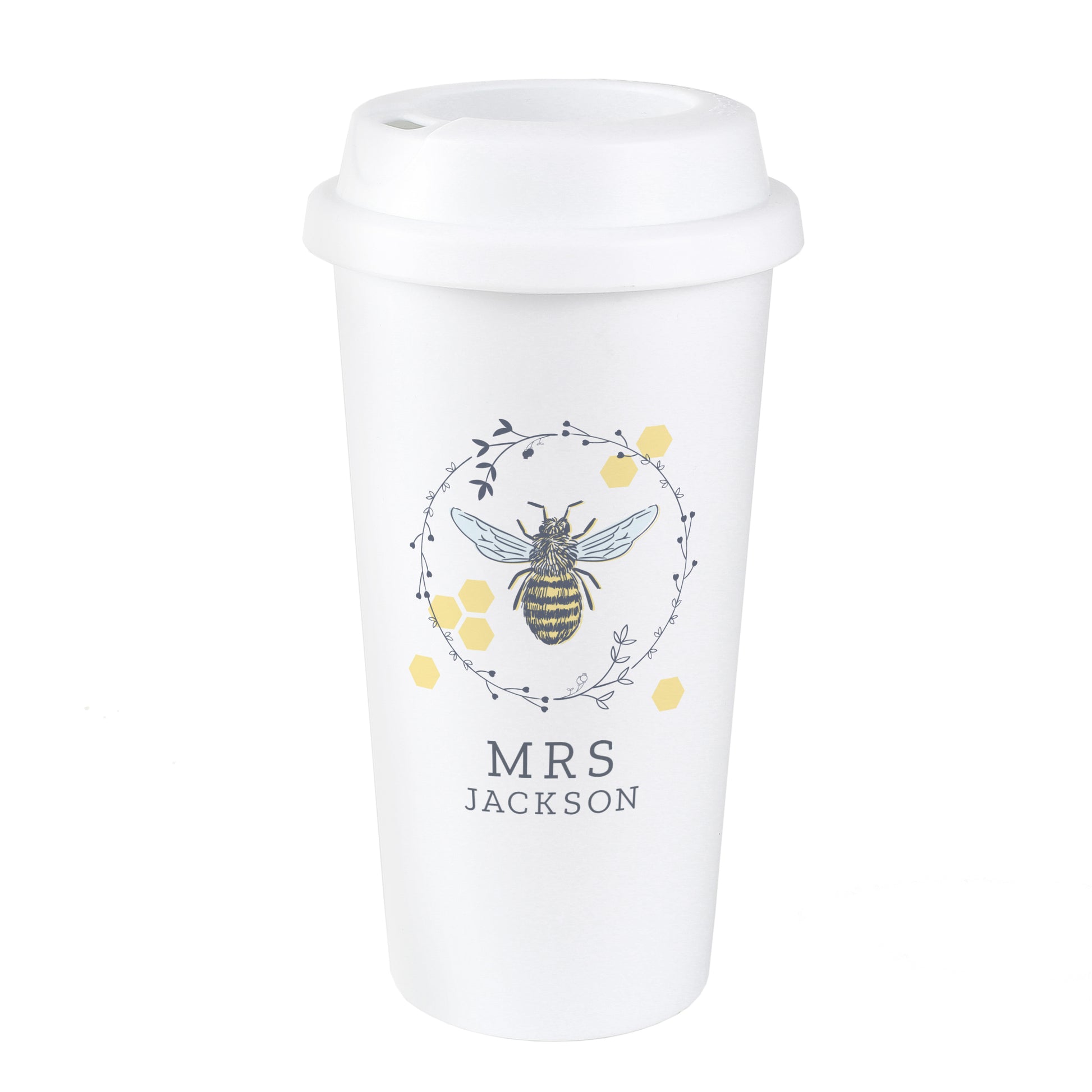 Personalised Bee Insulated Travel Cup - Inspired Creative Gifts