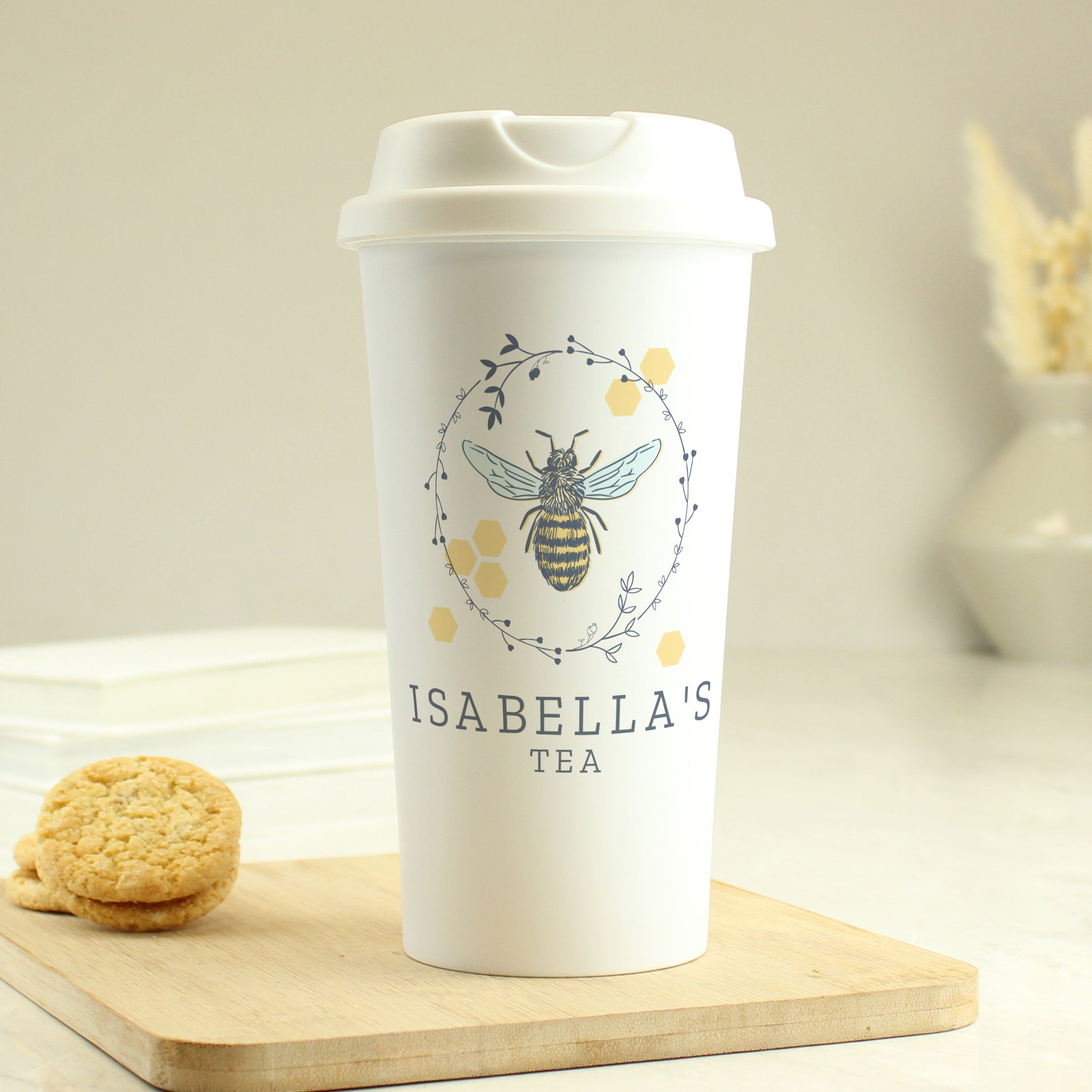 Personalised Bee Insulated Travel Cup - Inspired Creative Gifts