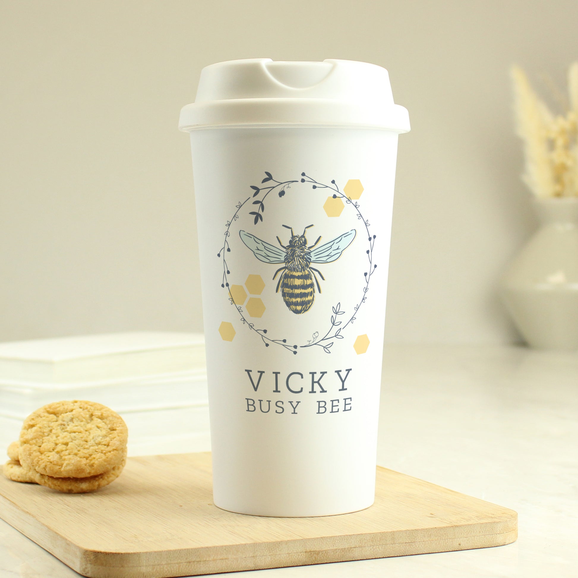 Personalised Bee Insulated Travel Cup - Inspired Creative Gifts