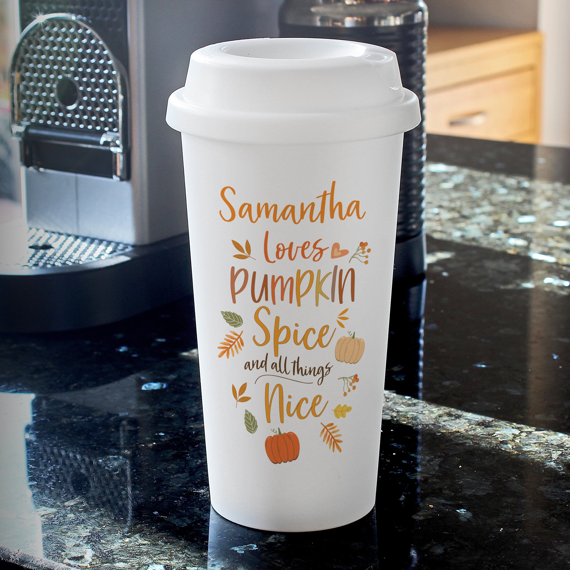 Personalised Pumpkin Spice Travel Mug - Inspired Creative Gifts
