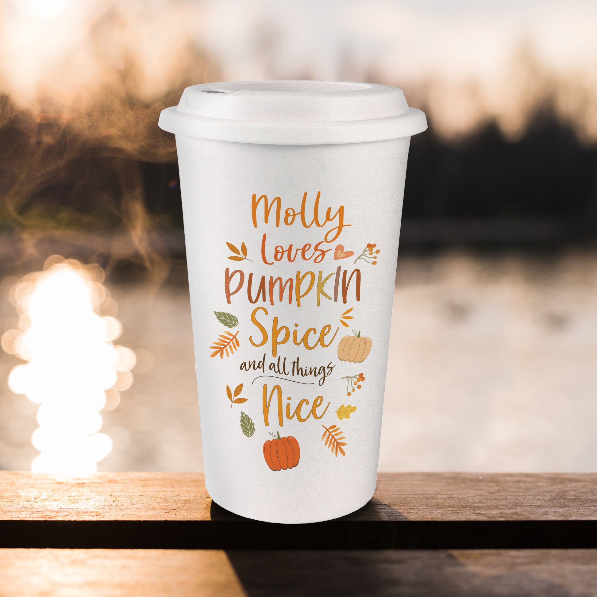 Personalised Pumpkin Spice Travel Mug - Inspired Creative Gifts