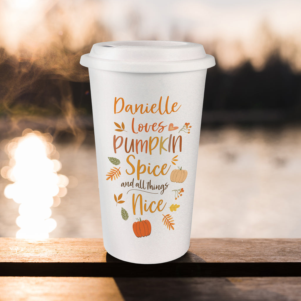 Personalised Pumpkin Spice Travel Mug - Inspired Creative Gifts
