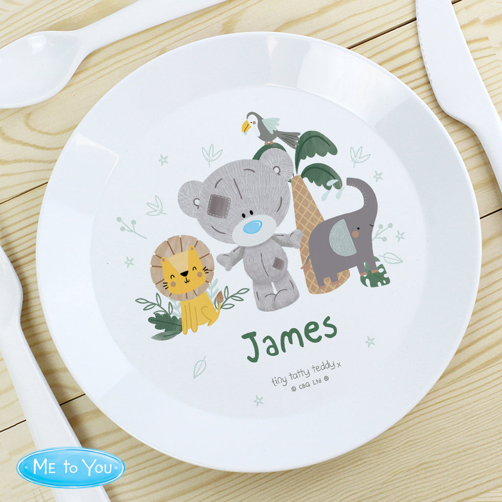 Personalised Tiny Tatty Teddy Jungle Animals Plate for Christmas