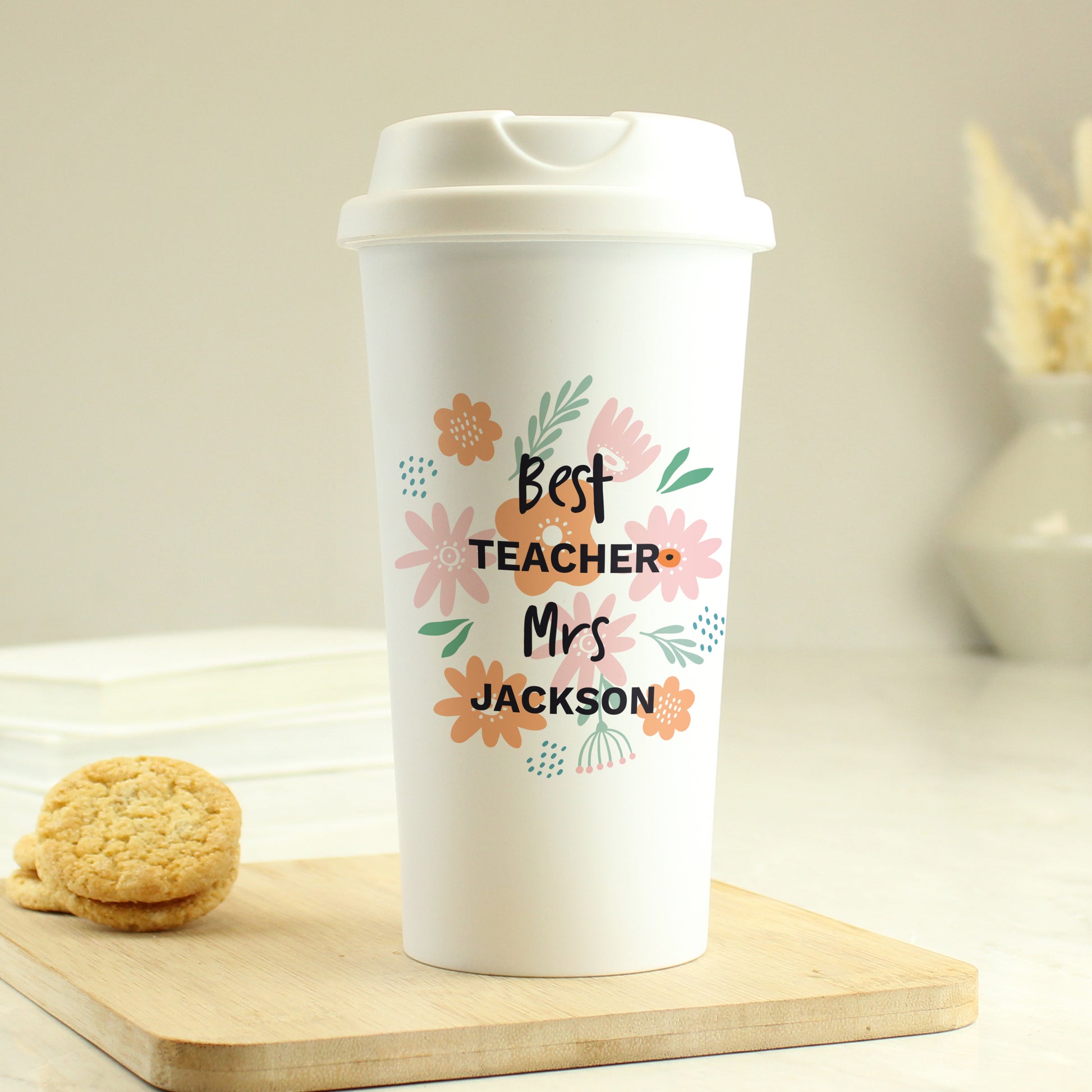 Personalised Floral Travel Mug - Inspired Creative Gifts