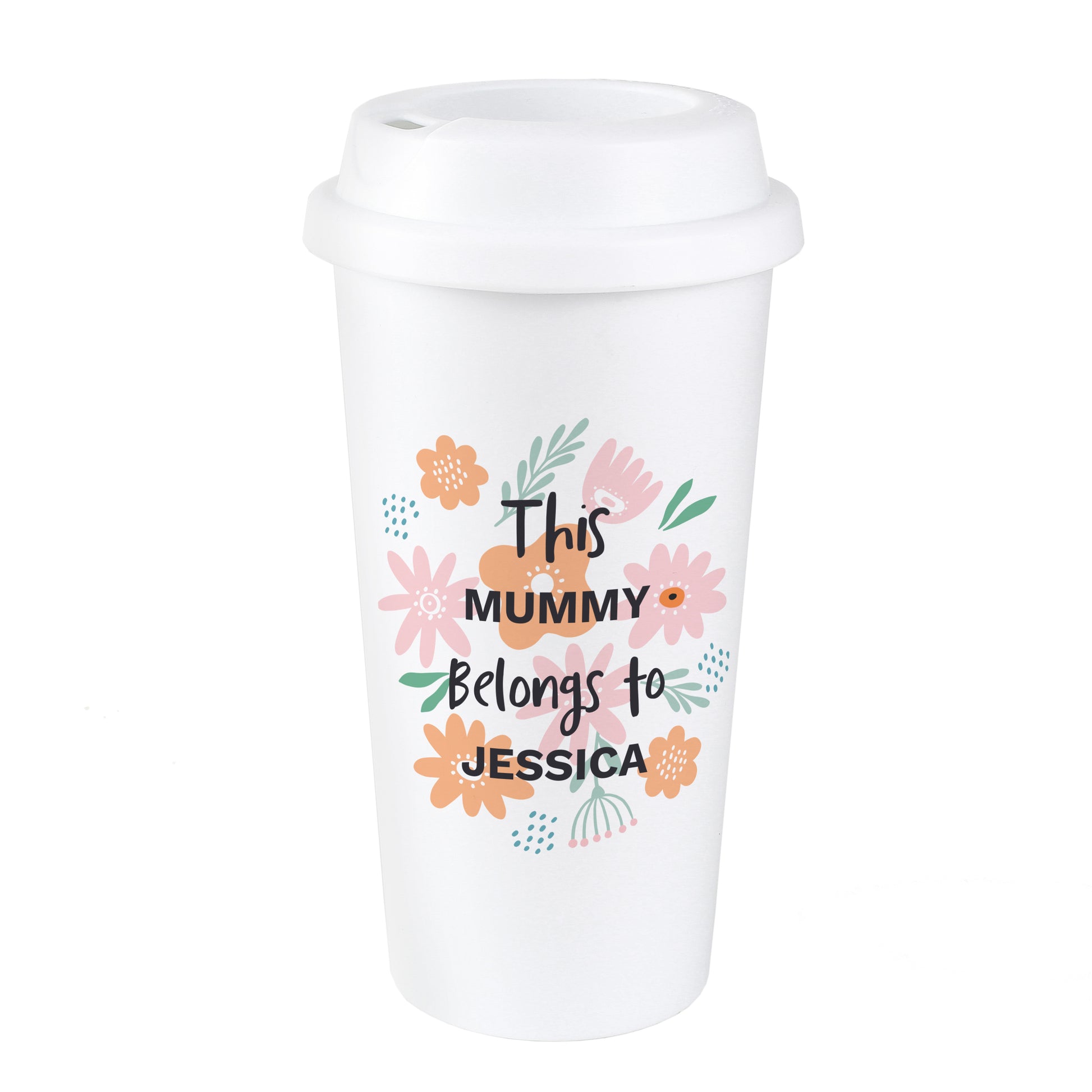 Personalised Floral Travel Mug - Inspired Creative Gifts