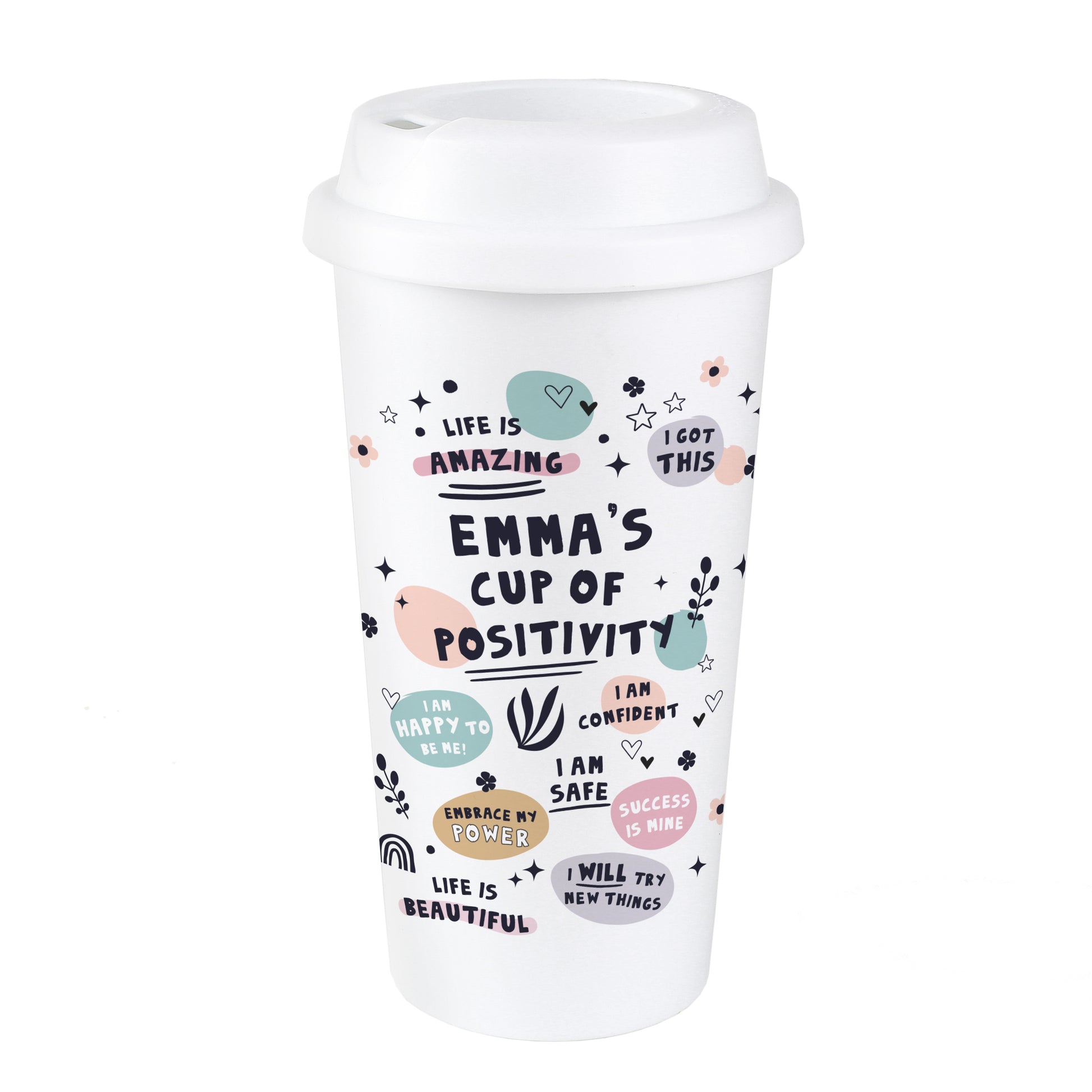 Personalised Positive Affirmations Travel Mug - Inspired Creative Gifts