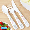 Personalised Tiny Tatty Teddy Woodland Animal 3 Piece Cutlery Set | Christening Gift