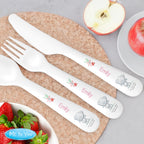 Personalised Tiny Tatty Teddy Woodland Animal 3 Piece Cutlery Set | Christening Gift