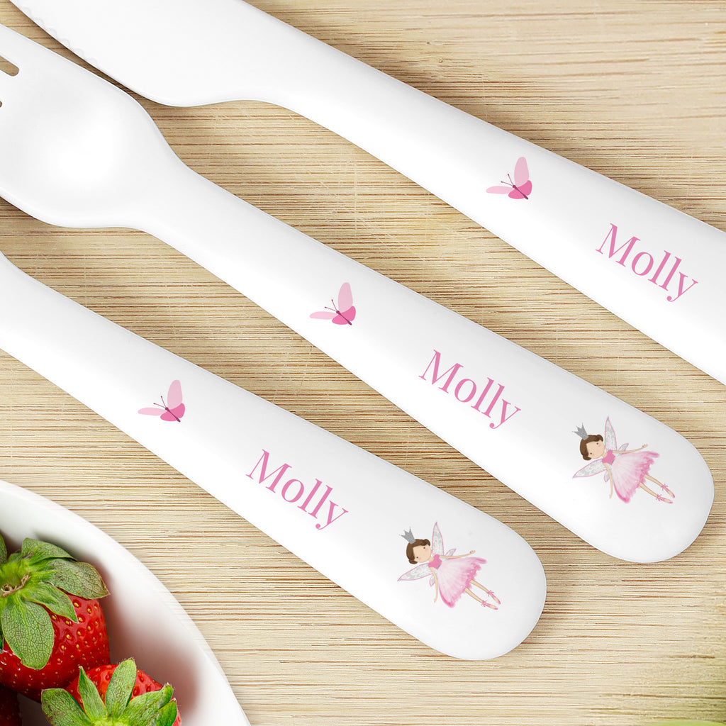 Personalised Fairy Princess Plastic Cutlery Set | Kitchen, Baking & Dining Gifts