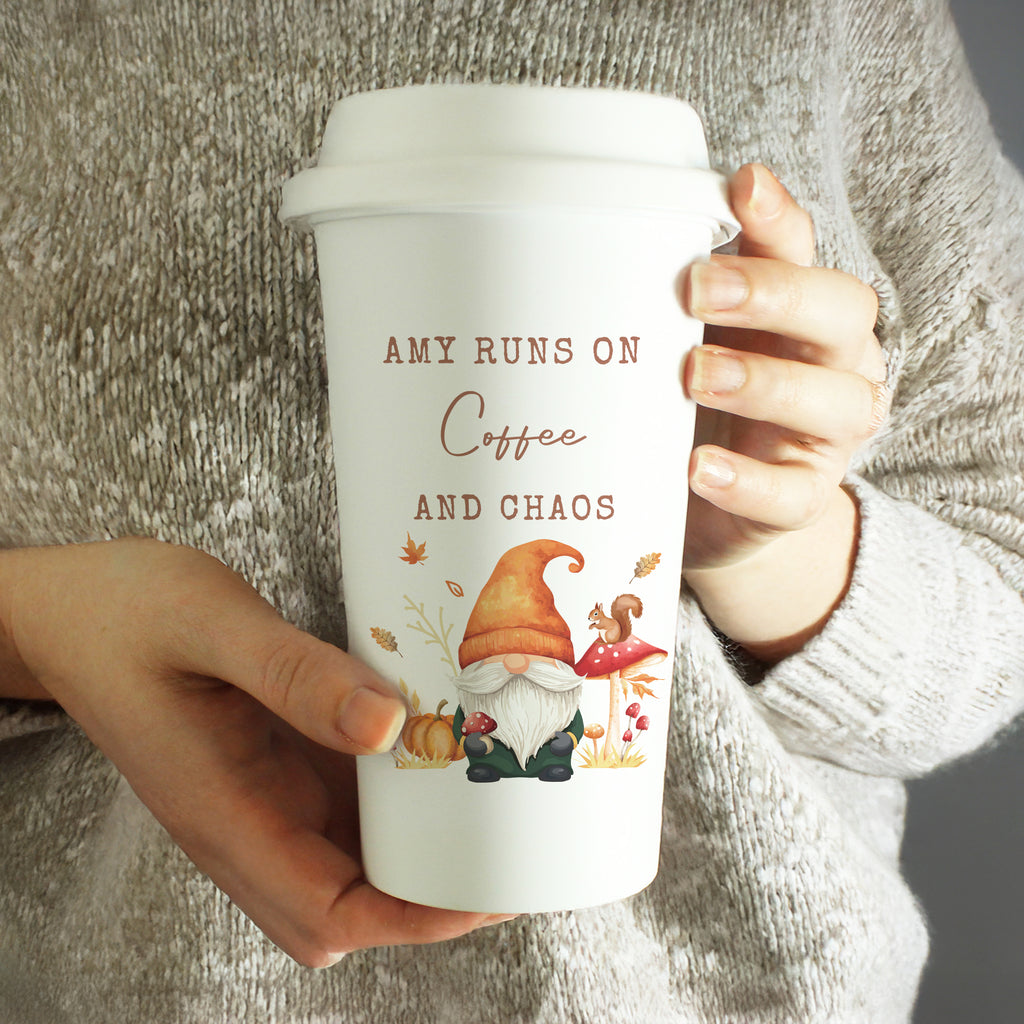 Personalised Autumn Gonk Travel Cup | Mug