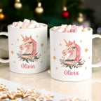 Personalised Unicorn Christmas Plastic Mug for Christmas