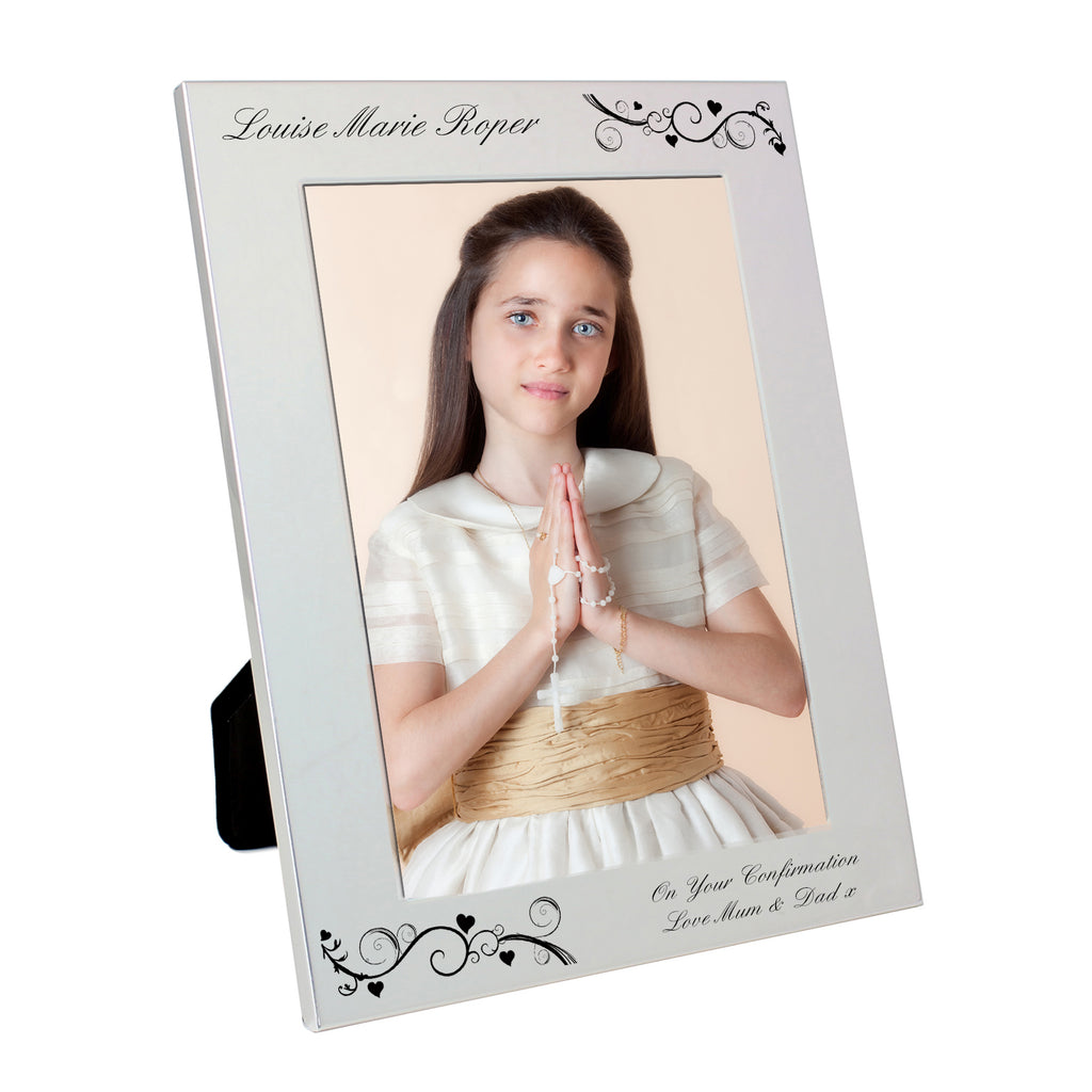 Personalised Silver 5x7 Black Swirl Photo Frame | Photo Frames, Albums and Guestbooks | Wedding Gift