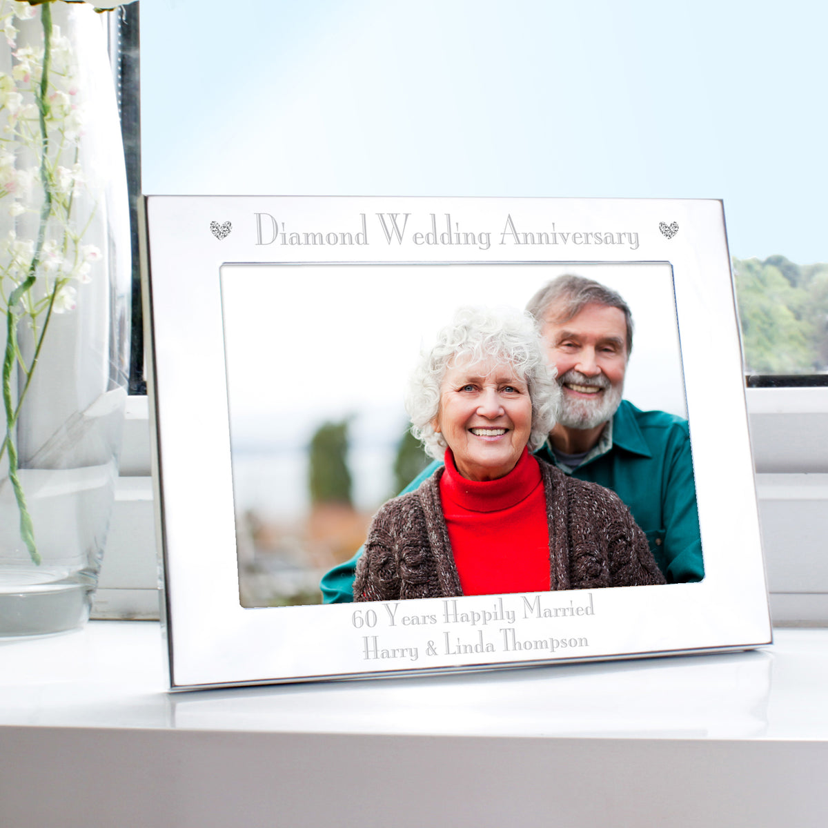 Personalised Diamond Anniversary 5x7 Landscape Photo Frame | Photo Frames, Albums and Guestbooks
