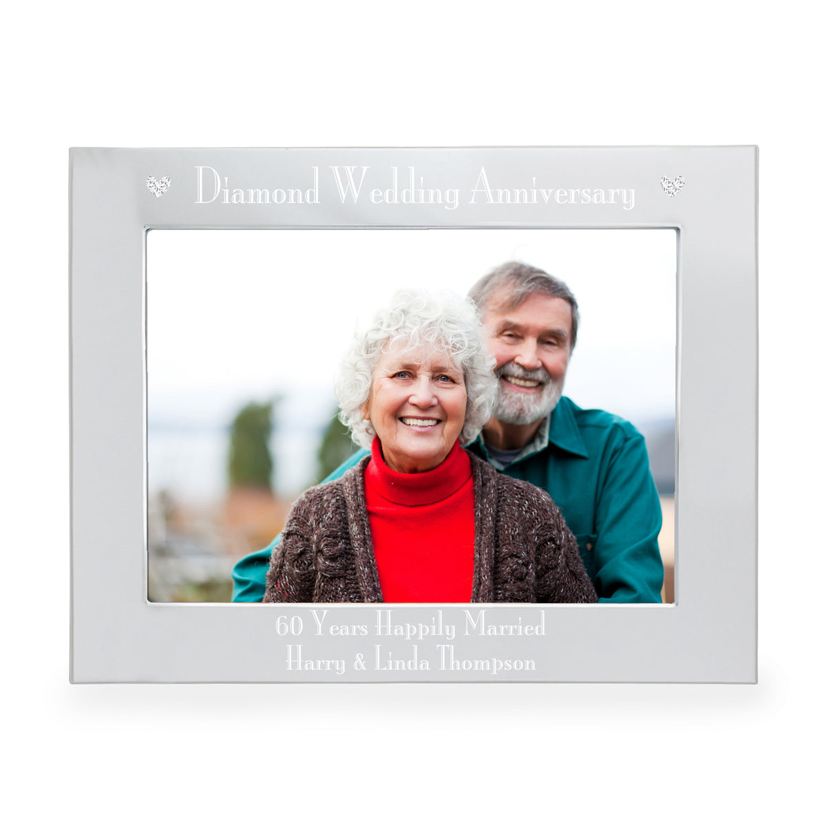 Personalised Diamond Anniversary 5x7 Landscape Photo Frame | Photo Frames, Albums and Guestbooks