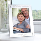 Personalised Silver 5x7 25th Wedding Anniversary Photo Frame | Wedding Gift
